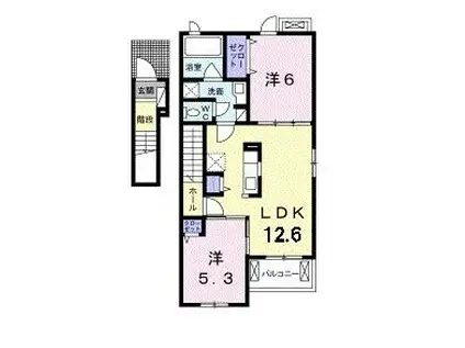 クラール I(2LDK/2階)の間取り写真