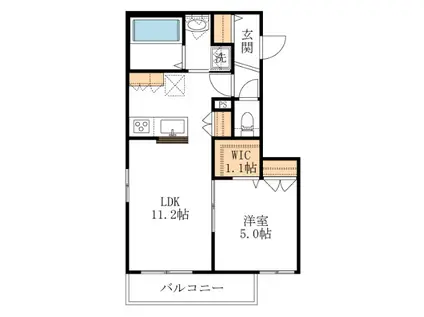 HEBEL MAISON MUSASHI URAWA(1LDK/2階)の間取り写真