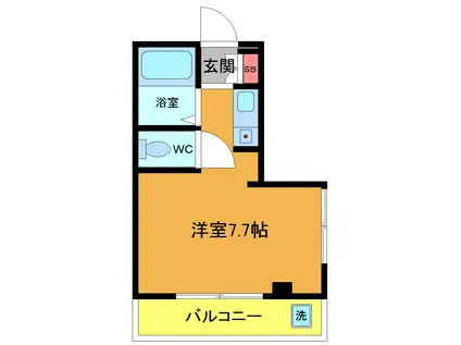 エムハイム(ワンルーム/2階)の間取り写真