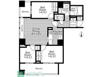 アクシア八王子(3LDK/20階)の間取り写真