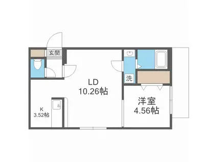 アスールドーム前(1LDK/3階)の間取り写真