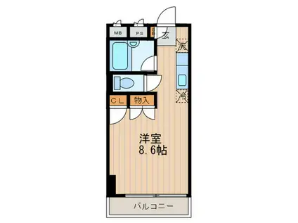 STELLA(ワンルーム/2階)の間取り写真