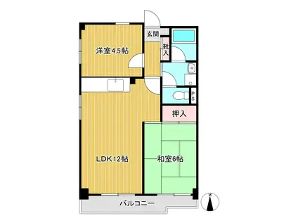 ベルエール桜台(2LDK/1階)の間取り写真