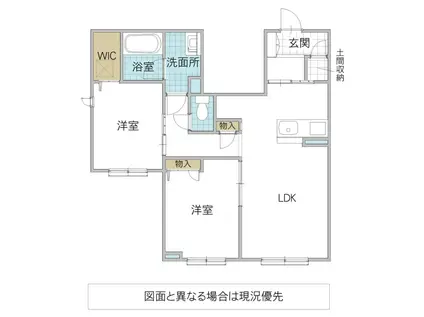 ブランパント(2LDK/1階)の間取り写真