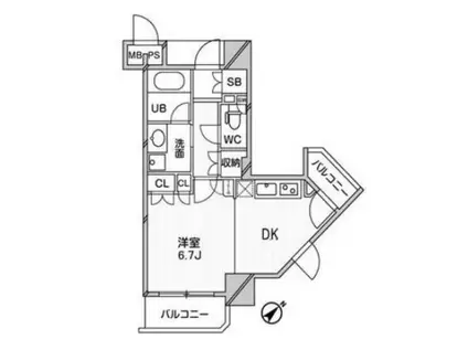 BELLEVIAGE SHINNAKANO(1DK/7階)の間取り写真