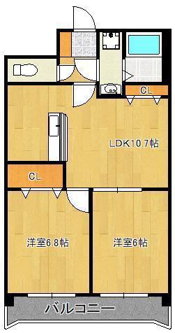 ウィークスM.ONE(2LDK/3階)の間取り写真