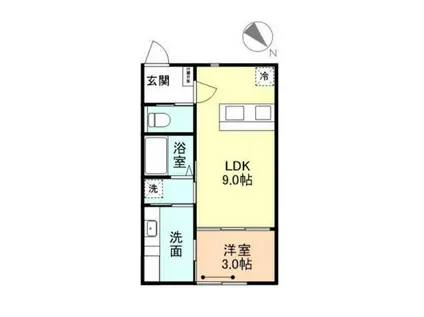 ONE-LEAF CLOVER(1LDK/1階)の間取り写真