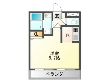 ステラウッド道明寺II(1K/1階)の間取り写真