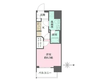 エムズイースト亀戸II(1K/13階)の間取り写真