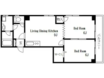 リーベハイツ江澤(2LDK/3階)の間取り写真