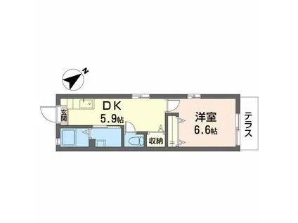 安井ハイツ(1DK/1階)の間取り写真