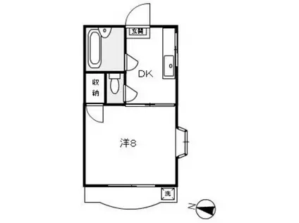 コーポ市倉(1K/1階)の間取り写真
