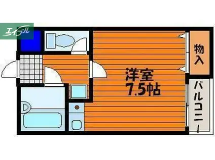 CALME栄町(ワンルーム/2階)の間取り写真