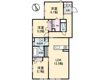 イースト SIDE OMACHI(3LDK/1階)の間取り写真