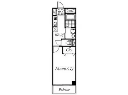 グリーンヒル瑞穂II(1K/1階)の間取り写真