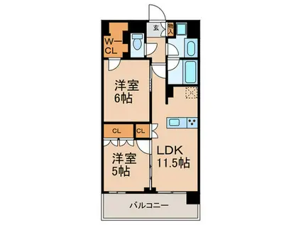 コンフォリア・リヴ文京護国寺(2LDK/1階)の間取り写真