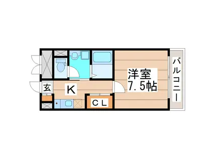 リエス上杉一丁目(1K/2階)の間取り写真