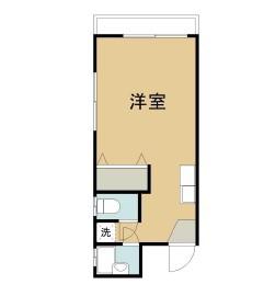 ベルハイム(ワンルーム/2階)の間取り写真