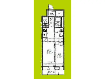 ALIVIS九条(1LDK/11階)の間取り写真