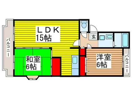 菱田マンション(2LDK/3階)の間取り写真