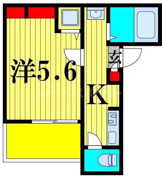 ラフィネ(1K/3階)の間取り写真