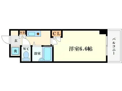 ドミール桜川II(1K/8階)の間取り写真