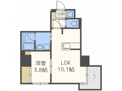 イリオス ディオ(1LDK/3階)の間取り写真