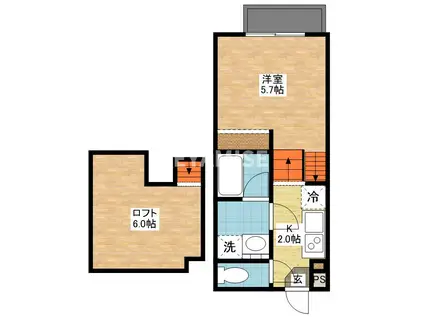 メゾンドアンジュ(1SK/1階)の間取り写真