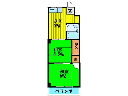 丸井ハイツ(2DK/2階)の間取り写真