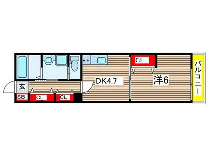 SOAR SECOND(1DK/1階)の間取り写真