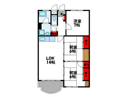 プランドゥ川津(3LDK/3階)の間取り写真