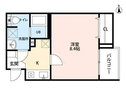 エル ソルあすと長町(1K/2階)の間取り写真