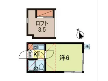 メゾンユービ杉並(1K/1階)の間取り写真