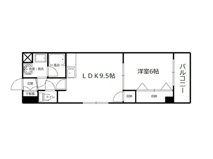 グランディール井口(1LDK/2階)の間取り写真
