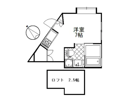 グランエッグス代田橋S(1SK/2階)の間取り写真