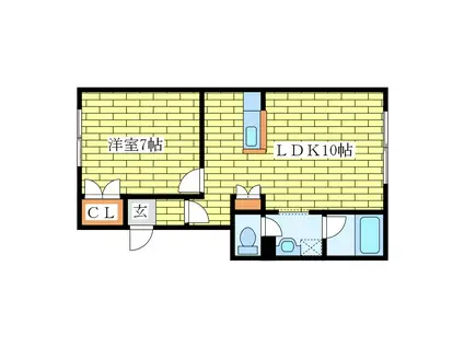 FUJIKAWA MS(1LDK/2階)の間取り写真