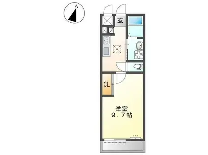 パドマヒルズ(1K/1階)の間取り写真