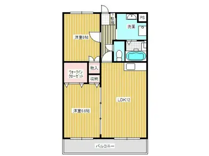 ブライトリー半田山(2LDK/1階)の間取り写真