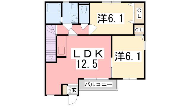 パストラル・ドミール(2LDK/2階)の間取り写真