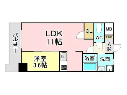 PLACE COURT(1LDK/8階)の間取り写真