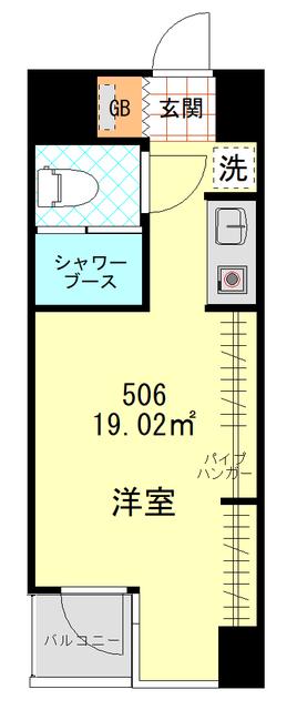 フォンテ六本木(ワンルーム/5階)の間取り写真