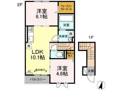 コルマール(2LDK/2階)の間取り写真