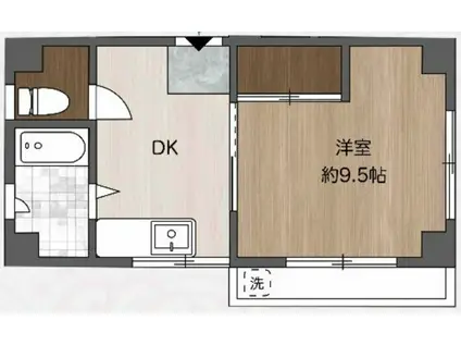 瀧野川マンション(1DK/2階)の間取り写真