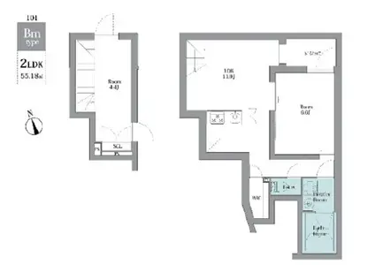 LEGALAND恵比寿ANNEX リーガランド恵比寿アネックス(2LDK/3階)の間取り写真
