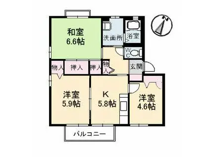 フォレスタ(3K/1階)の間取り写真