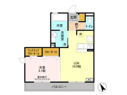 LA PORTE 12Q4(1LDK/1階)の間取り写真