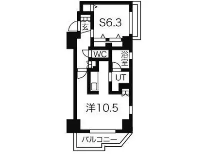 CASSIA車道(ワンルーム/4階)の間取り写真