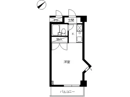 スカイコート生麦(ワンルーム/10階)の間取り写真
