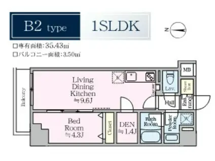 アイル プレミアム東京西新井(1SLDK/3階)の間取り写真