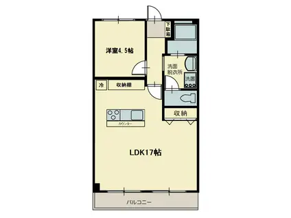 志幸76MANDARIN成増(1LDK/2階)の間取り写真